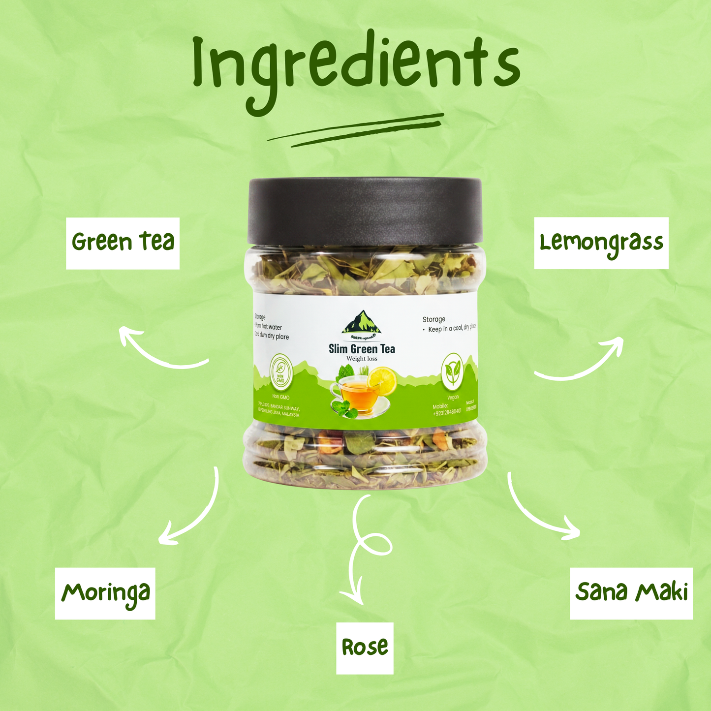 Slim Green Tea – Natural Herbal Weight Management Tea