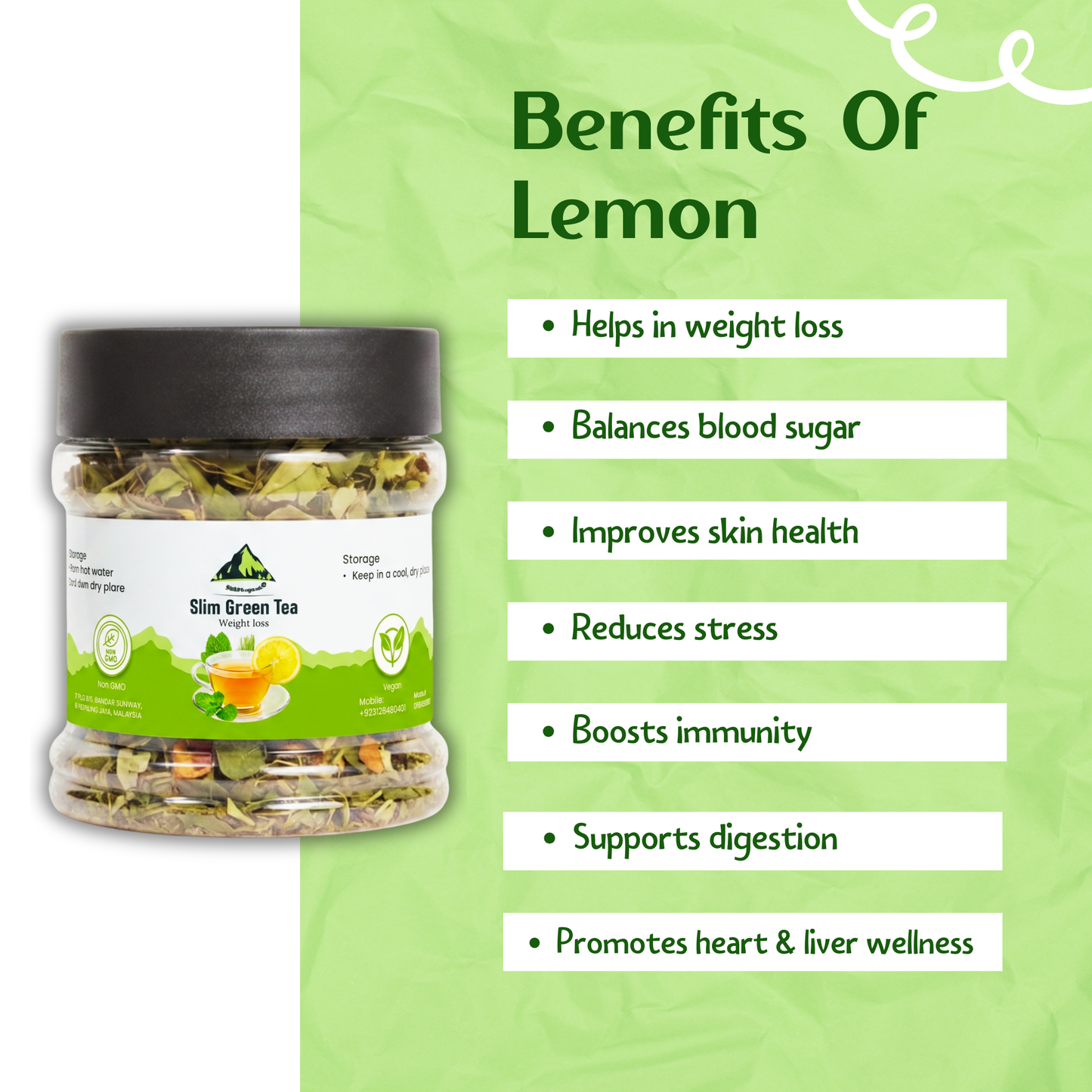 Slim Green Tea – Natural Herbal Weight Management Tea