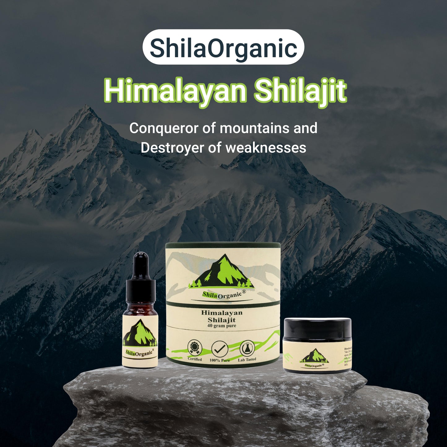 ShilaOrganic Pure Himalayan Shilajit – 100% Pure Resin | 40g Shilajit with Caramel Flavor
